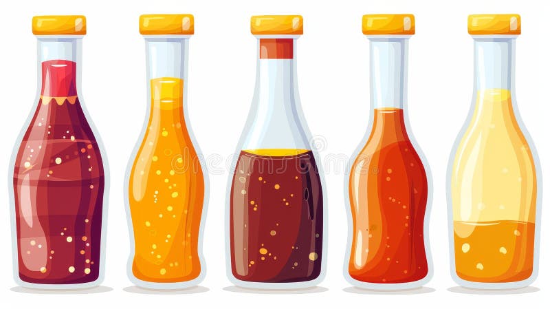 Ketchup mayonnaise bbq peperoncino caldo e condimento della soia in confezioni con bottiglie di vetro e di plastica isolate su bia fotografia stock libera da diritti