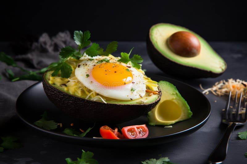 Keto Breakfast. Delicious and Healthy Keto Breakfast with Eggs, Bacon