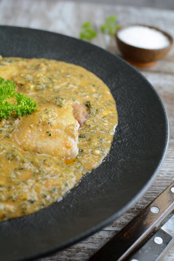 Keto Chicken Thighs with Creamed Spinach Stock Photo - Image of lunch