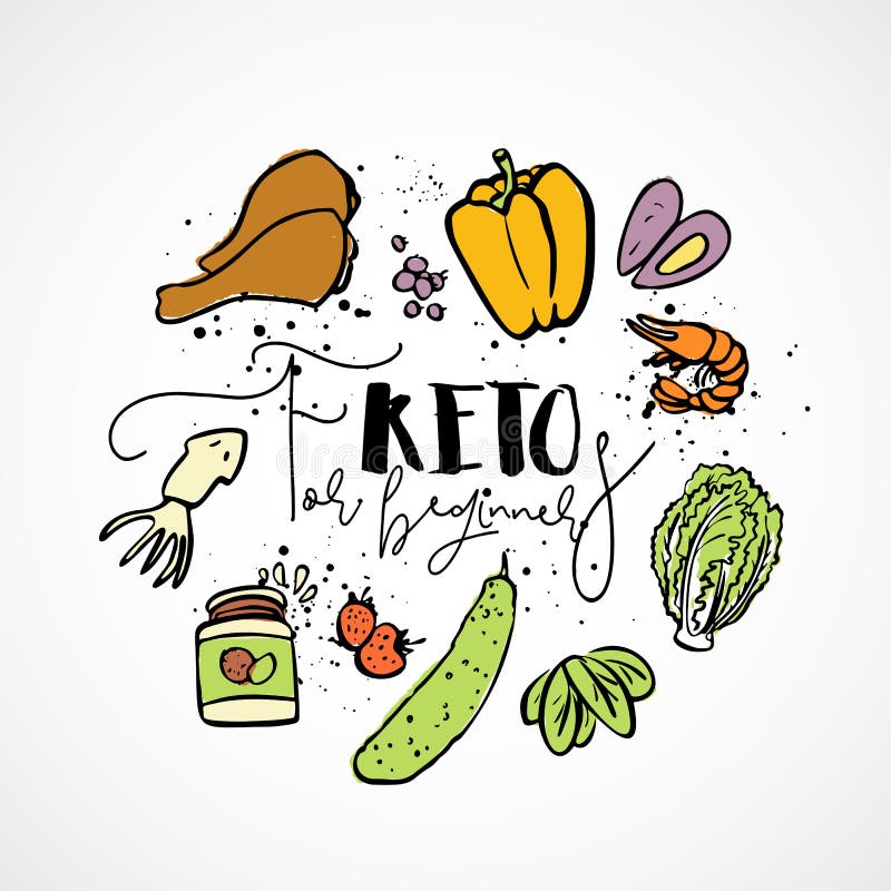 Keto для beginners - vector иллюстрация эскиза - концепция пестротканого эскиза здоровая Здоровая диета keto для beginners иллюстрация вектора Keto для beginners - vector иллюстрация эскиза - концепция пестротканого эскиза здоровая Здоровая диета keto для beginners иллюстрация вектора