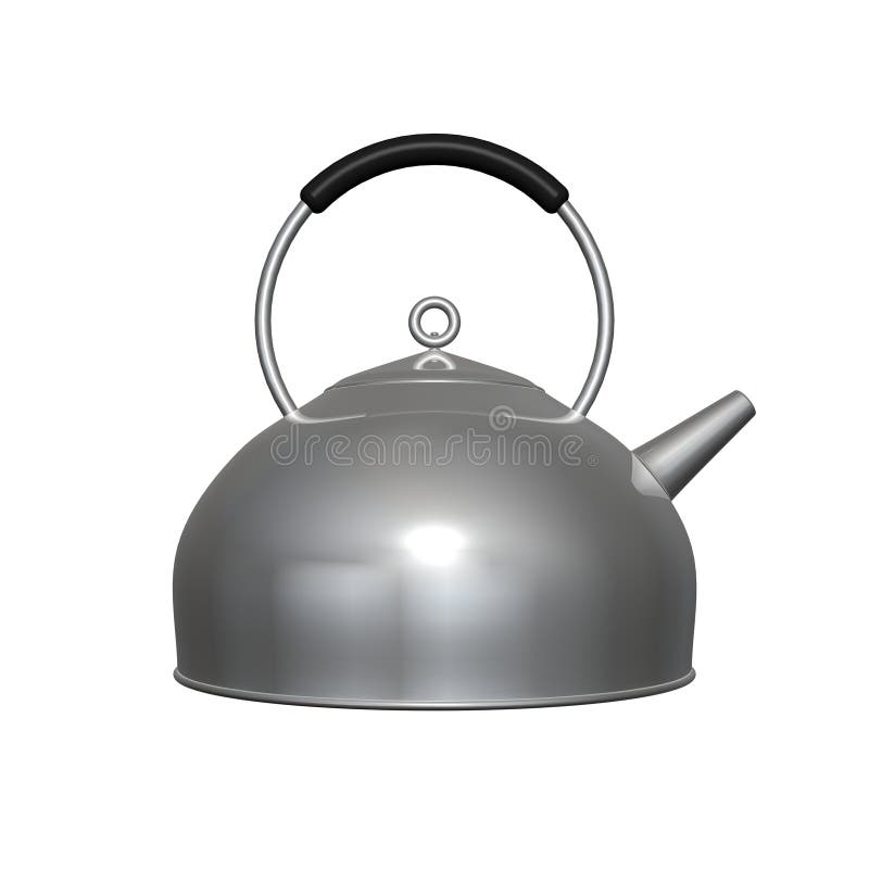 Silver Pot with Whistle for Water Boiling Stock Illustration - Illustration  of isolated, silver: 10378882