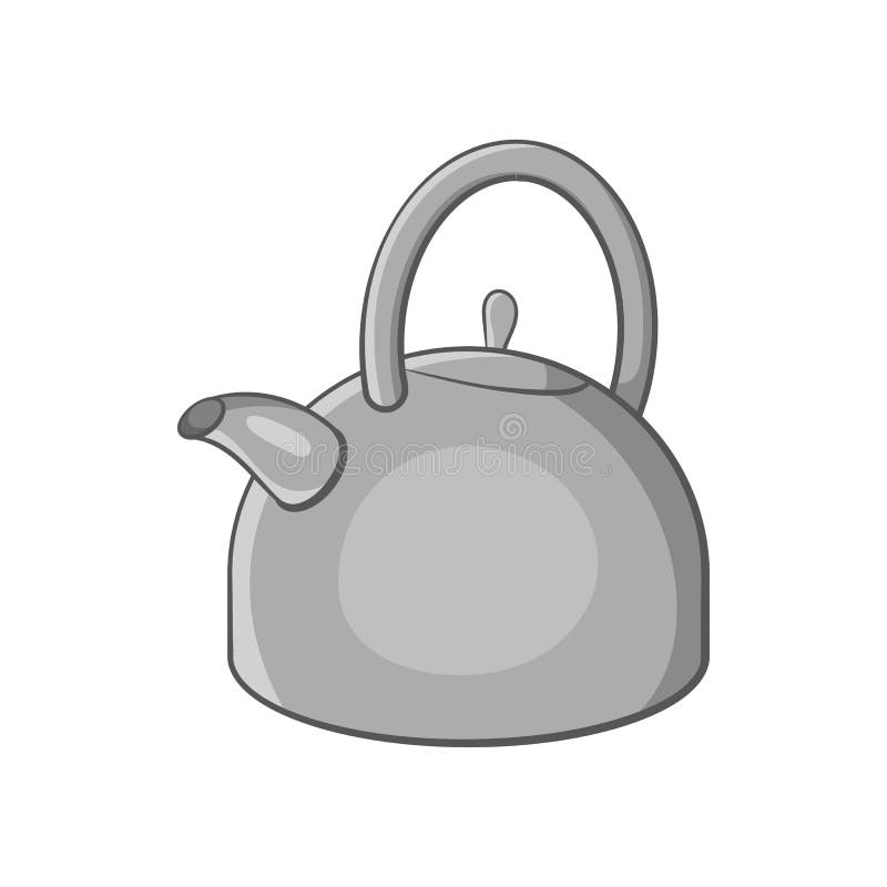 Kettle Icon, Black Monochrome Style Stock Vector - Illustration of