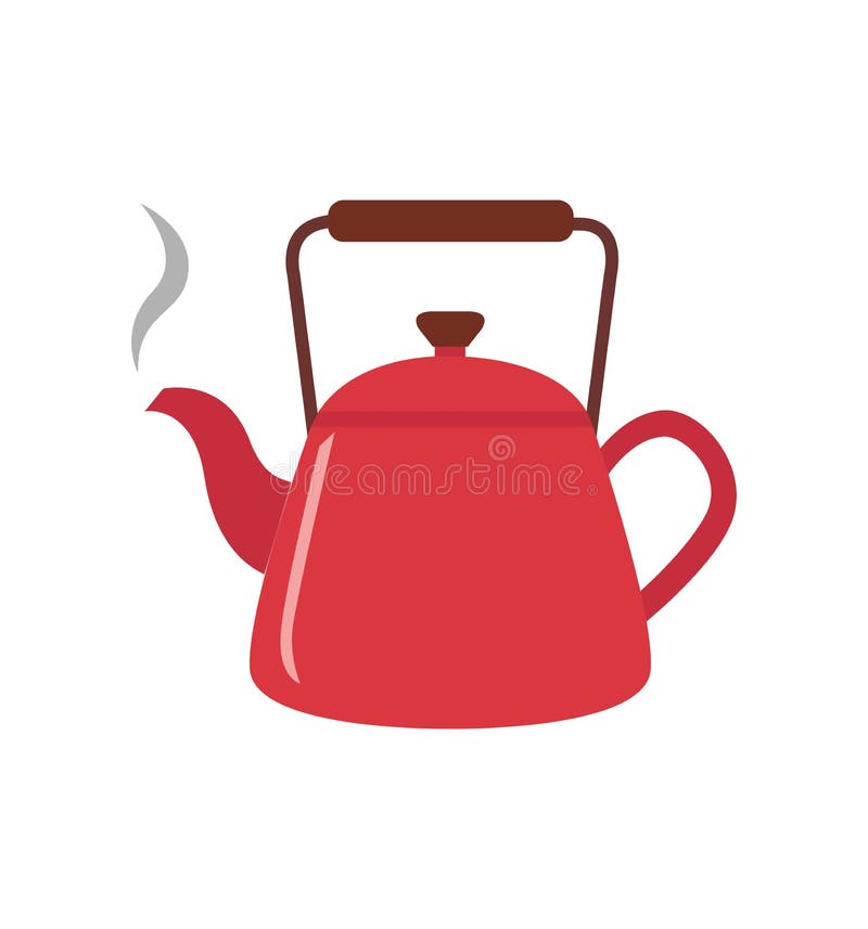 Kettle Icon in a Flat Style Vector Illustration in Cartoon Stock Vector -  Illustration of cafeteria, design: 169617051