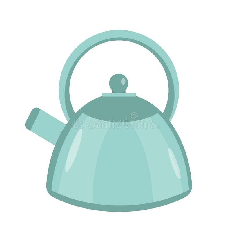 Kettle Icon Vector Flat Style. Isolated On White Background