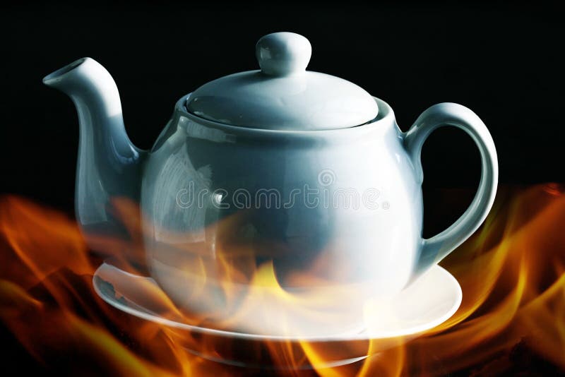 Kettle for tea in a cafe stock image. Image of kettle 45563221