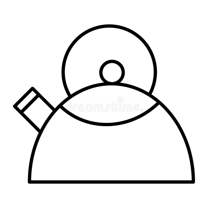 Kettle Thin Line Icon Teapot Vector Illustration Isolated 