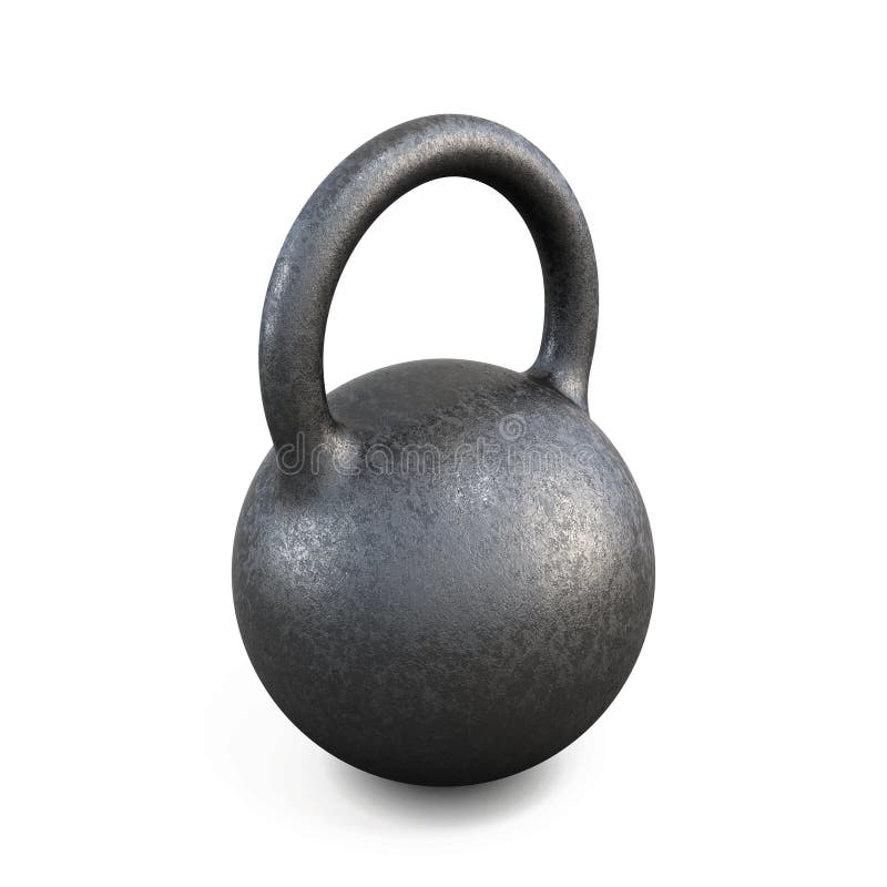 Kettlebell de Pood no branco 3d ilustração do vetor Kettlebell de Pood no branco 3d ilustração do vetor