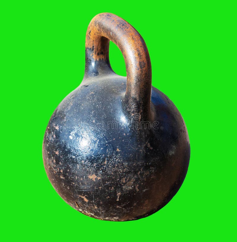 Vintage Kettlebell On A Wooden Background With Tapemeasure Stock Image