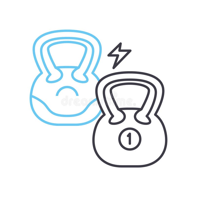 Kettlebell line icon, outline symbol, vector illustration, concept sign vector illustration