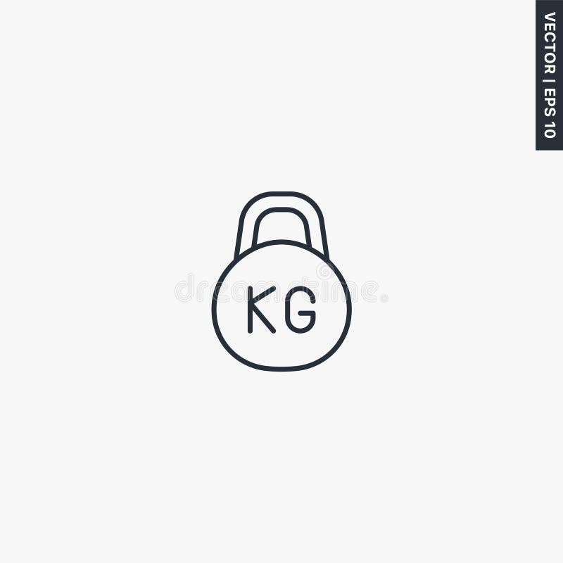 Kettlebell, linear style sign for mobile concept and web design vector illustration
