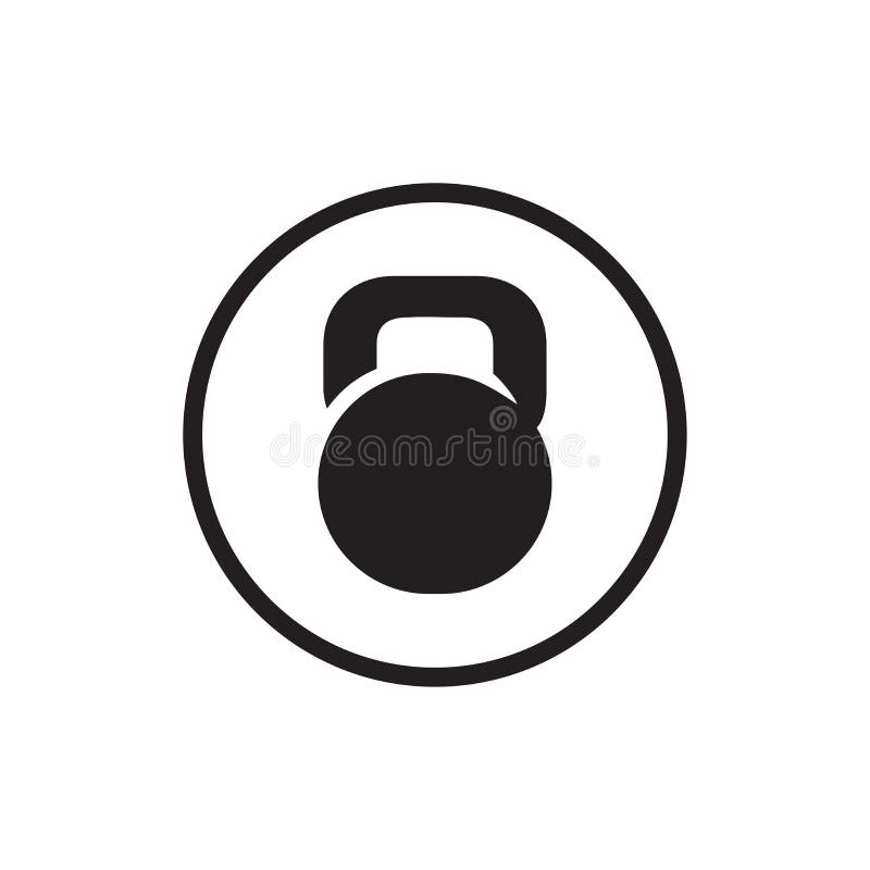 Kettlebell Logo Icon Design Vector, Isolated on White Background Stock