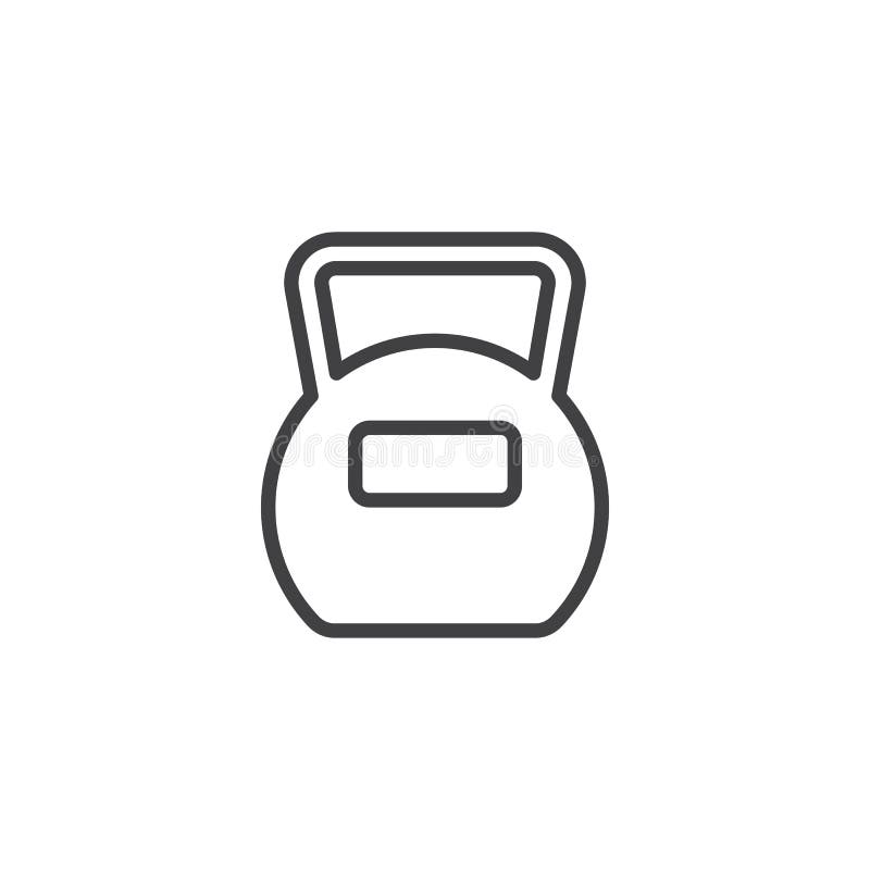 Kettlebell outline icon vector illustration