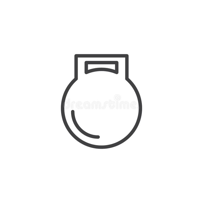Kettlebell outline icon vector illustration