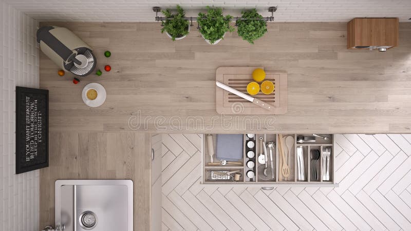 Keuken met keukengereedschap, binnenlands ontwerp stock foto Keuken met keukengereedschap, binnenlands ontwerp stock foto