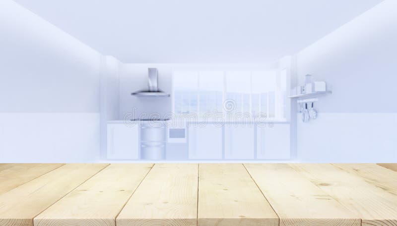 Keuken voor 3d-tafel illustratie. Illustration of koffie -