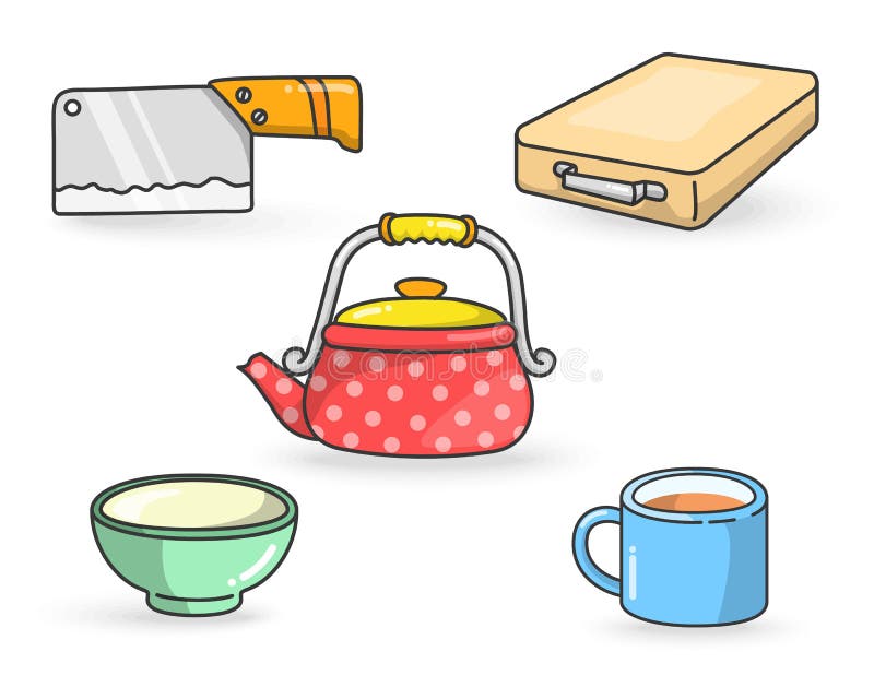 Keukengereedschap kleurrijke Vector vector illustratie Keukengereedschap kleurrijke Vector vector illustratie
