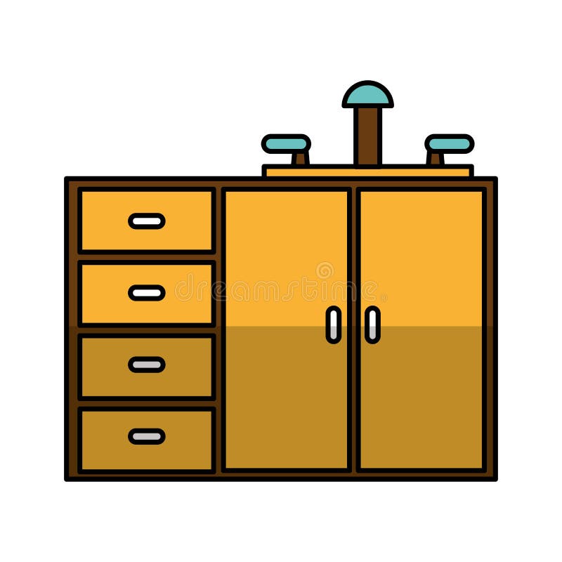 Keukenkast geïsoleerd pictogram royalty-vrije illustratie Keukenkast geïsoleerd pictogram royalty-vrije illustratie