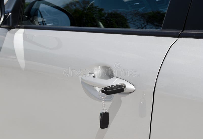 Key with Alarm System in the Car Door Stock Image Image of alarm
