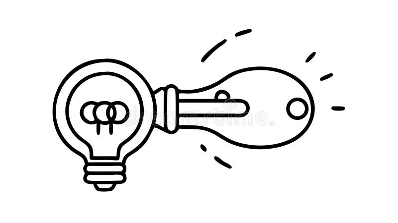 Key Chain Idea Lightbulb Icon for Connectivity Innovation, vector design Generative AI vector illustration
