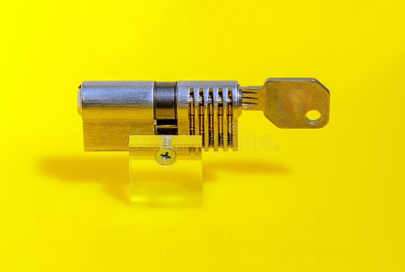 Key cylinder inserts pins stock image. Image of secure 302265597