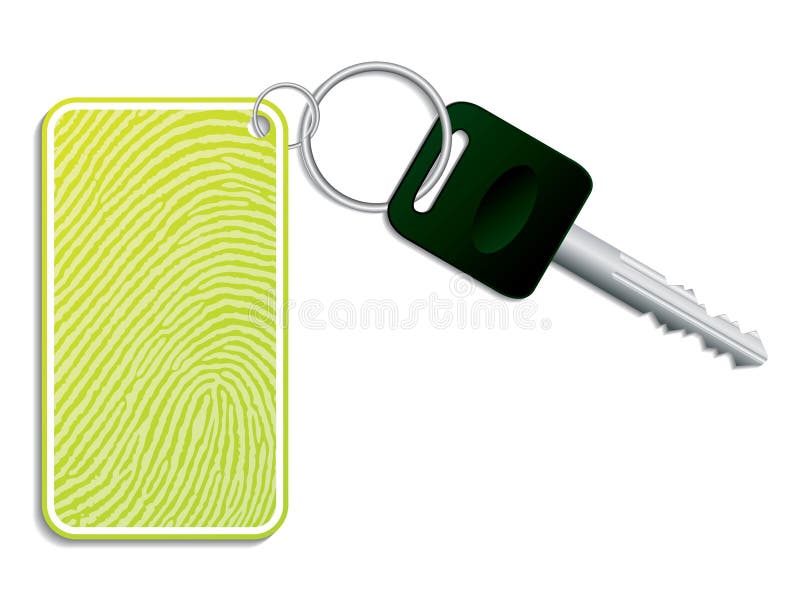 Key with Fingerprint Access Stock Vector Illustration of ignition
