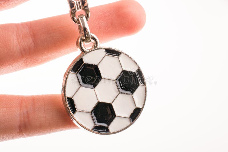 Key Holder with a Soccer Ball in Hand Stock Image Image of round