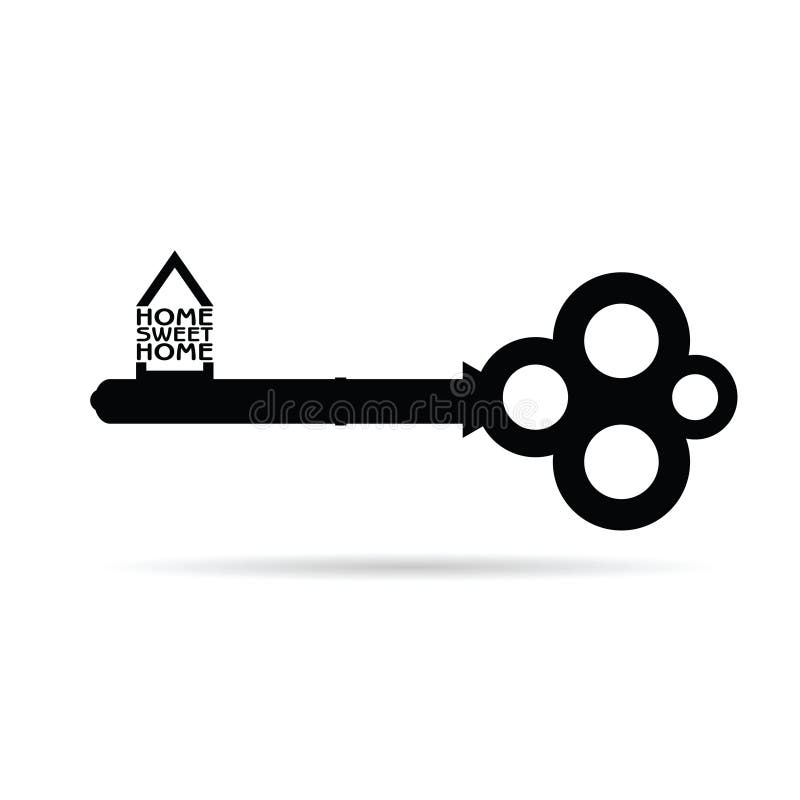 Key with Home Sweet Home Vector Stock Vector Illustration of door