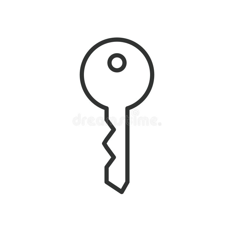 Key icon in line design. access, password, entry, lock, unlock, solution, security on white background vector. Key editable stroke stock illustration