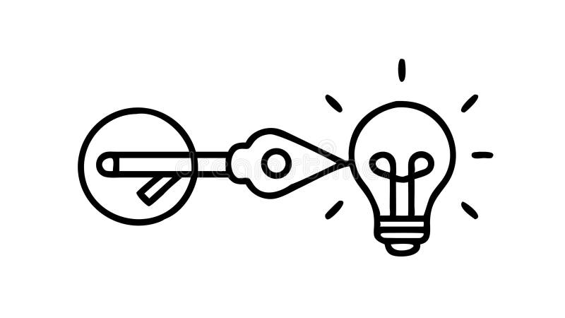 Key Idea Lightbulb Icon for Unlocking Solutions Access, vector design Generative AI vector illustration