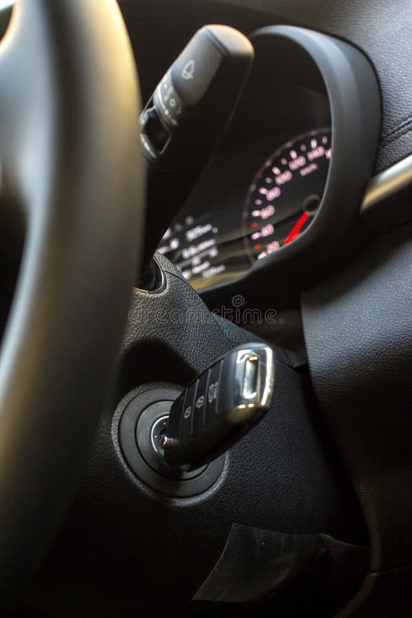 Key Inserted into the Lock of Ignition of the Car Stock Photo Image of hand, test 80894792