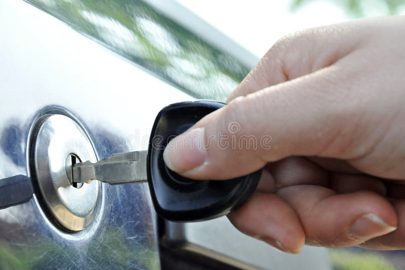 Key In The Keyhole Of A Car Stock Image Image of handle, business