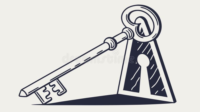 Key in Keyhole Solution Access and Opportunity Concept vector design Generative AI illustrazione vettoriale