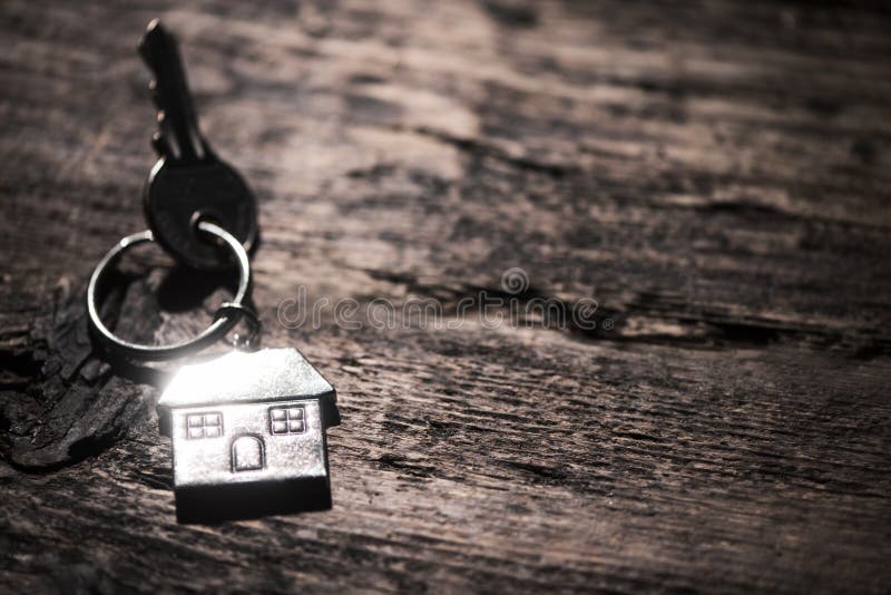 A Key in a Lock with House Key Stock Image Image of rent, door 101719669