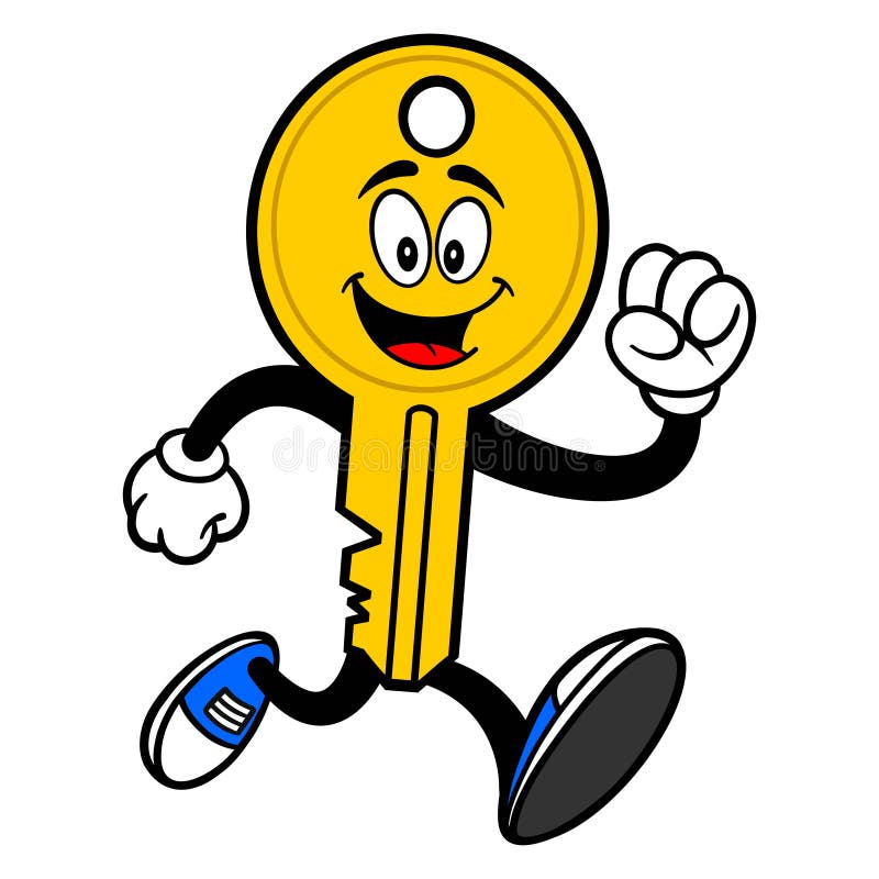 Key Mascot Running stock vector. Illustration of mascot - 141997227