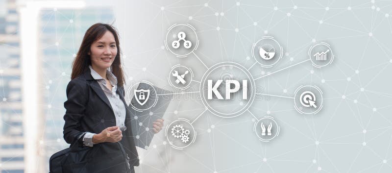 Key Performance Indicator KPI using Business Background with i stock images