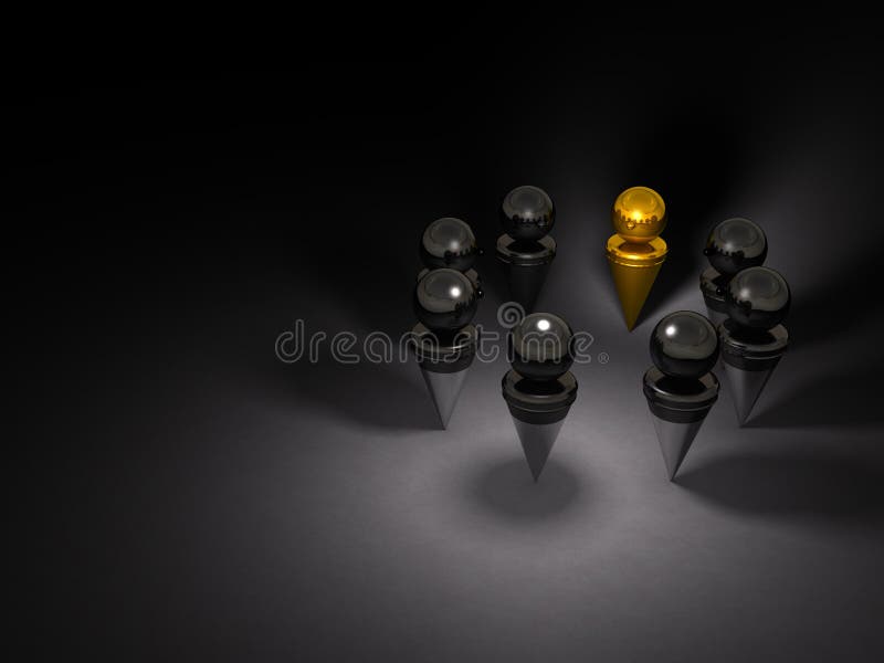 The key person discusses the plot with his illegal organization. Dark background. 3D illustration royalty free illustration