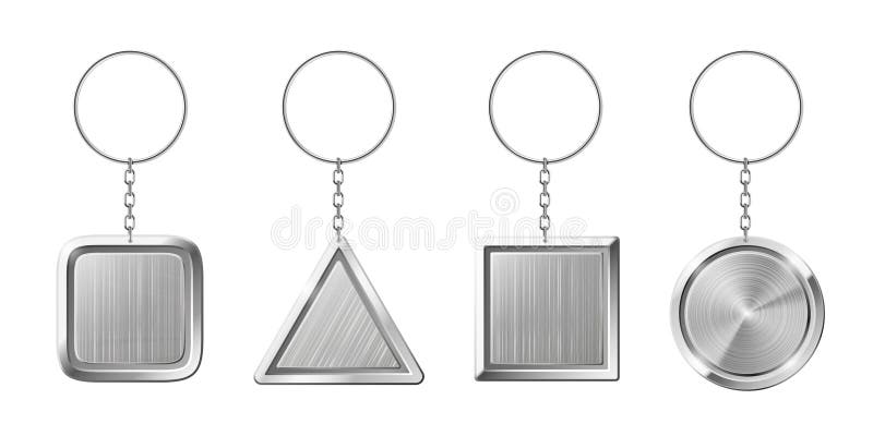 Silver keychain circle shape Royalty Free Vector Image