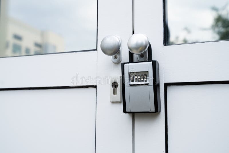 Key Safe on the Door stock image. Image of keys, metal 210581935