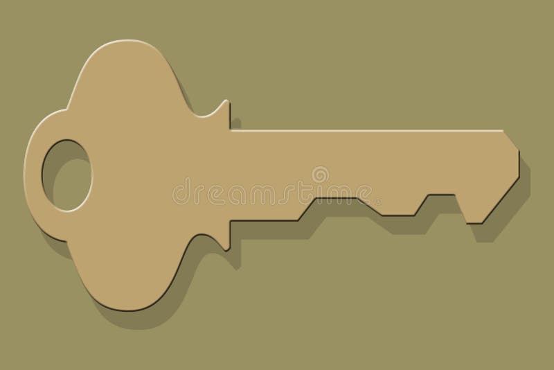 Key shape of brown or blue color isolated on funky multi colored background. stock illustration Key shape of brown or blue color isolated on funky multi colored background. stock illustration