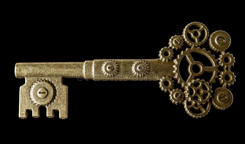 Key shapes making a abstract background using bronze antique keys layed black background royalty free stock image