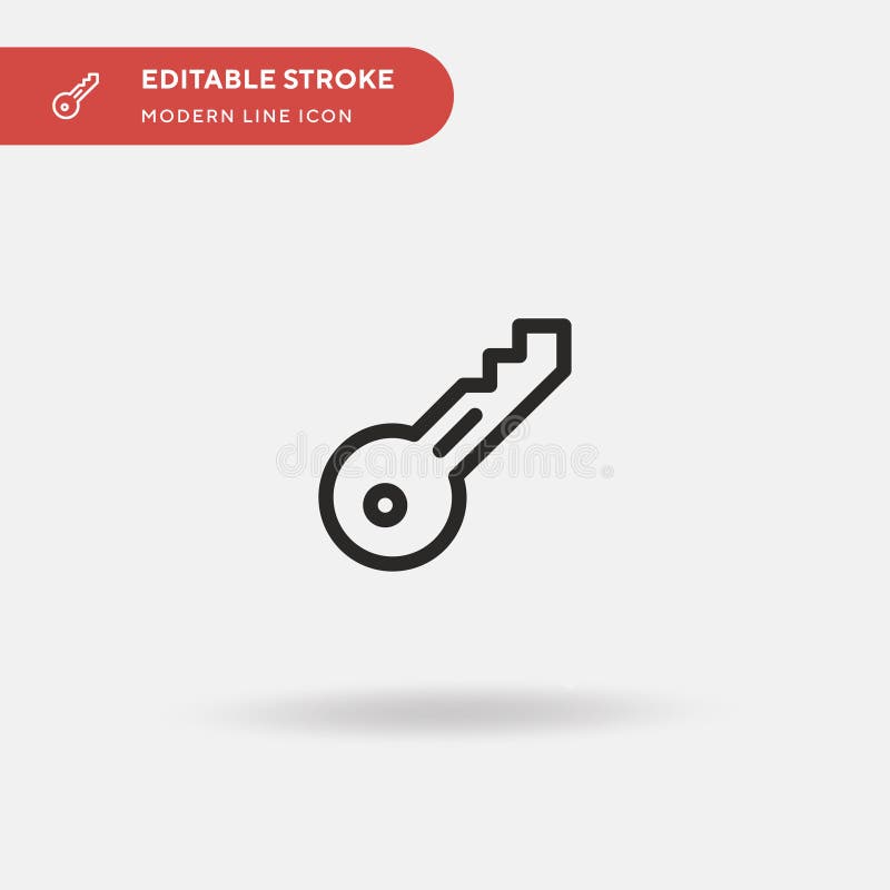 Key Simple vector icon. Illustration symbol design template for web mobile UI element. Perfect color modern pictogram on editable royalty free illustration