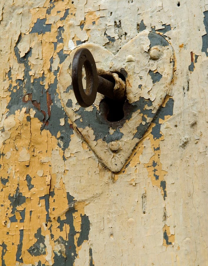 Key to the heart with keyhole royalty free stock photography Key to the heart with keyhole royalty free stock photography