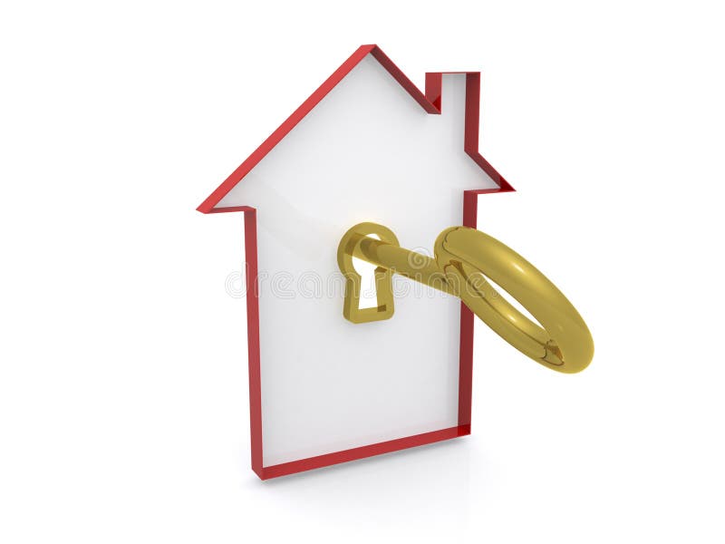 Key to home security stock illustration. Illustration of lock 28990023