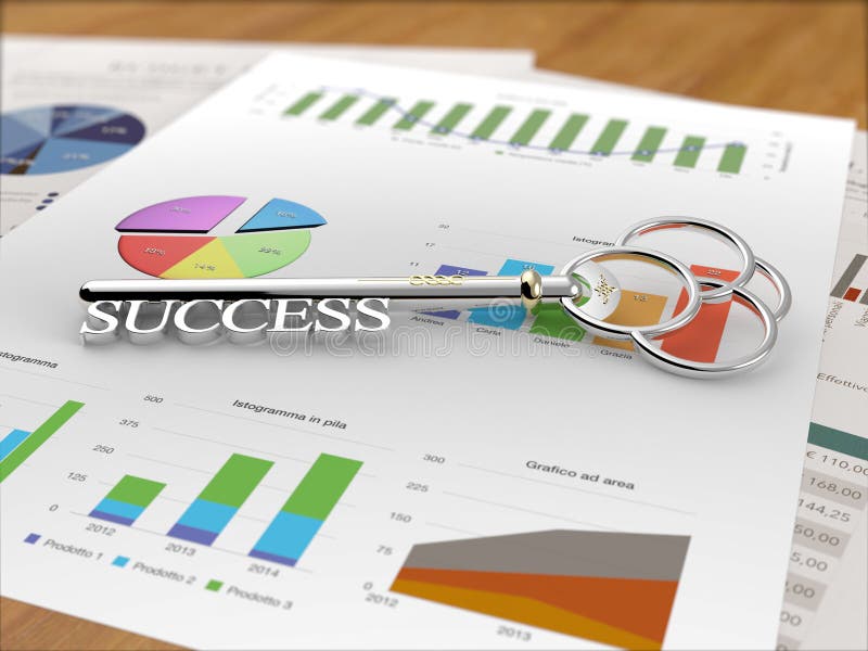 Key to Success - Financial Report Wood royalty free stock photo