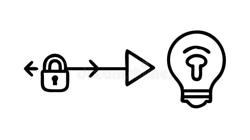Key to Unlocking Ideas and Innovation, vector design Generative AI royalty free illustration