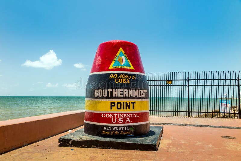 The Key West, Florida Buoy Sign Marking the Southernmost Point Stock ...