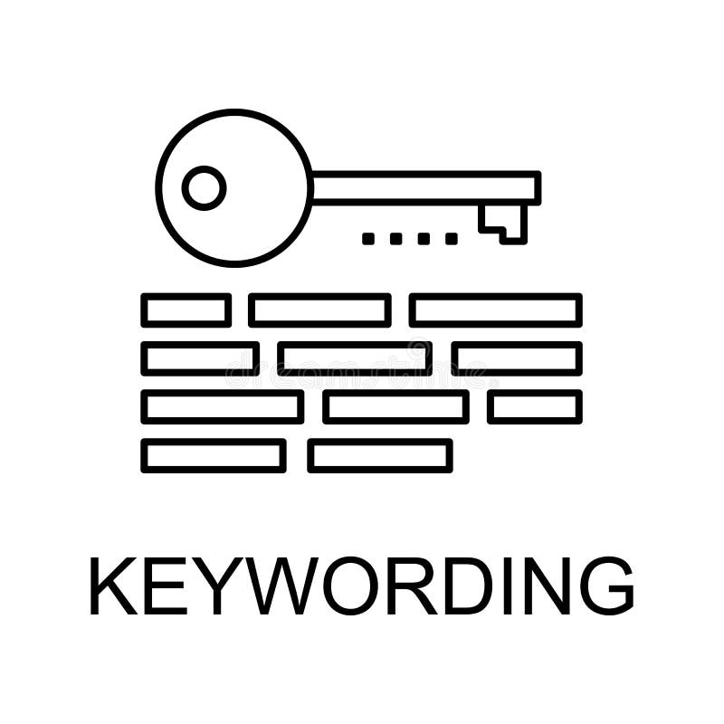 Key Wording Line Icon. Element of Seo and  Optimization Icon with Name for Mobile Concept and