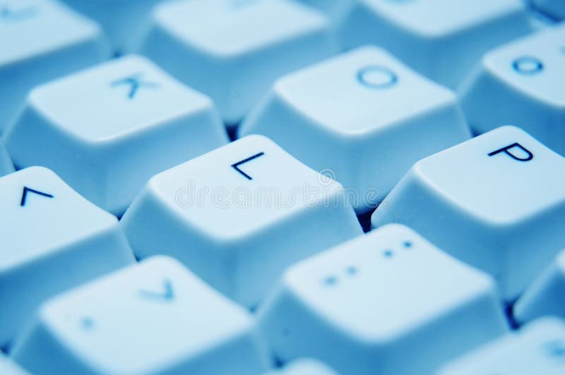 Blanco azul teclado.