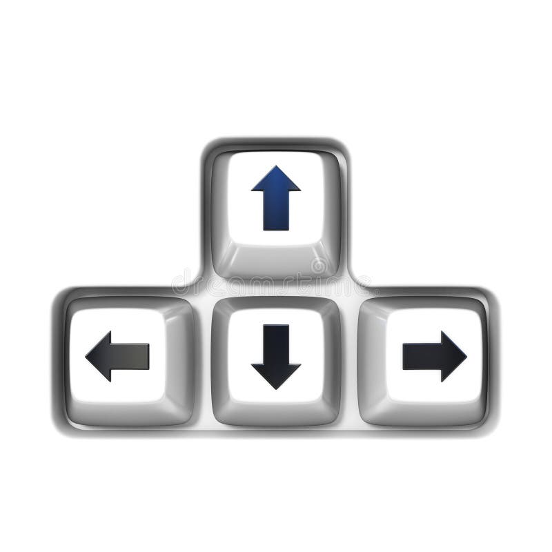 Keyboard arrow cursor keys buttons 3D vector illustration