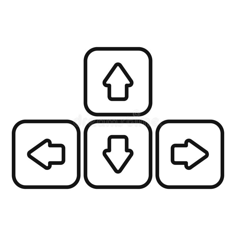 Keyboard arrow keys showing up down left and right directions stock illustration